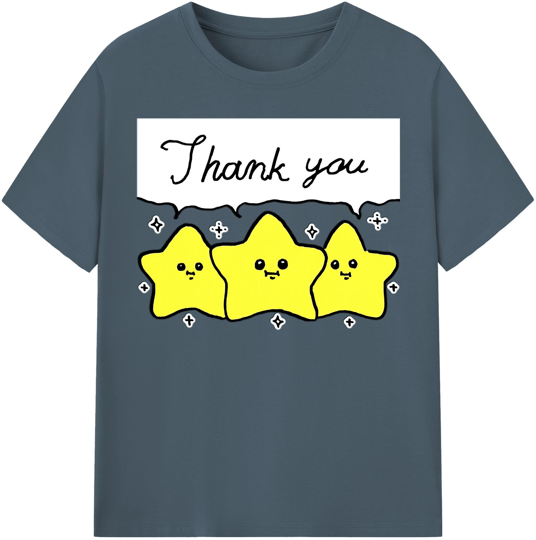 （画像用） ちいかわ 流れ星 Chii-kawa Shooting star 綿100％半袖Tシャツ（フロントプリント）